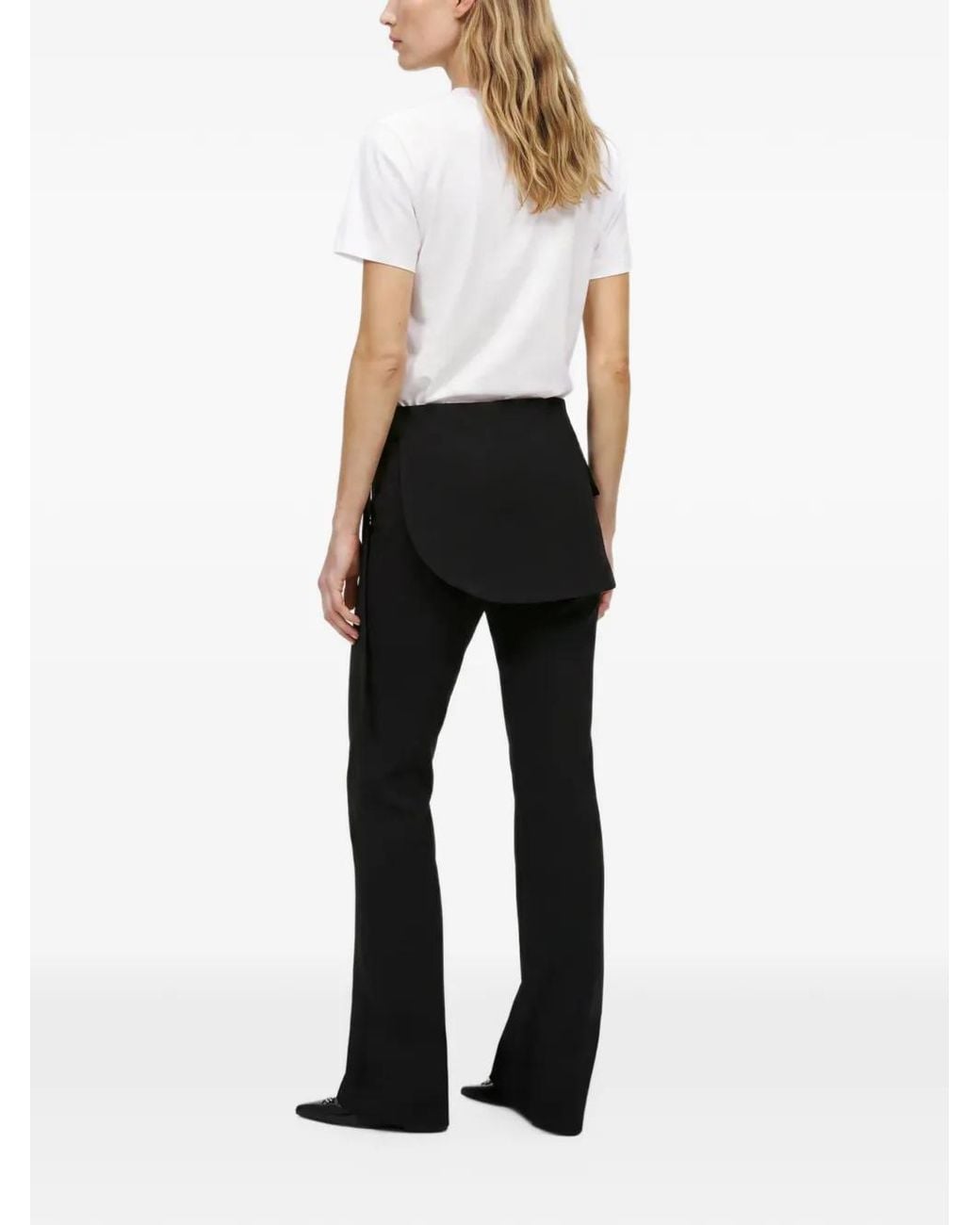 Karl Lagerfeld Black Skirt-Layered Flared Pants