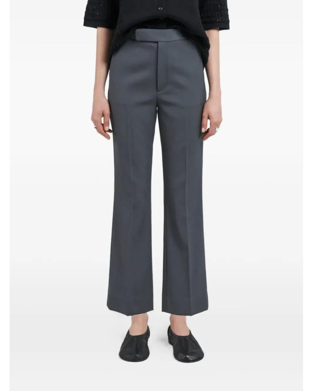 Maria McManus Blue High-Waisted Cropped Trousers