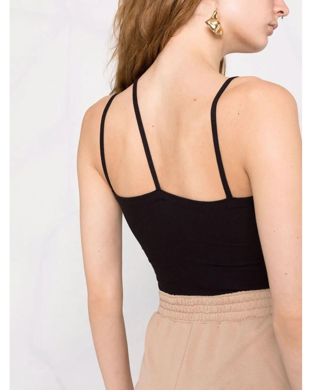 Baserange Black Crossover-Strap Vest Top