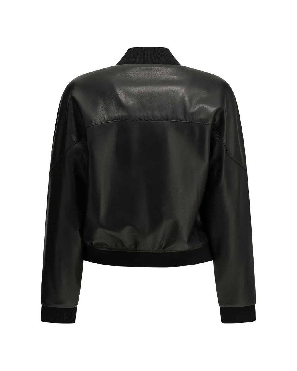 Semler Black Leather Bomber Jacket