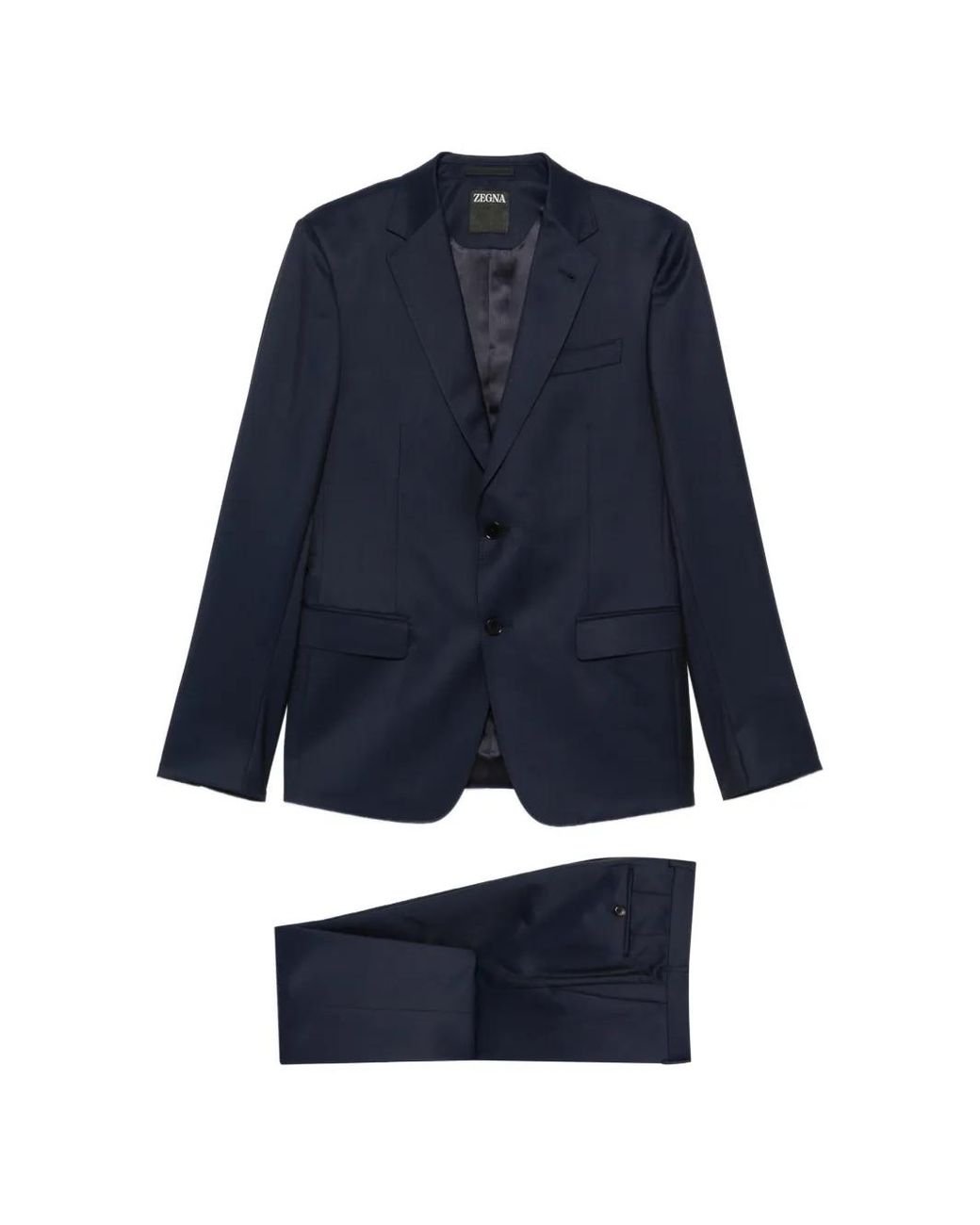 Zegna Blue Single-Breasted Notch-Lapel Suit for men