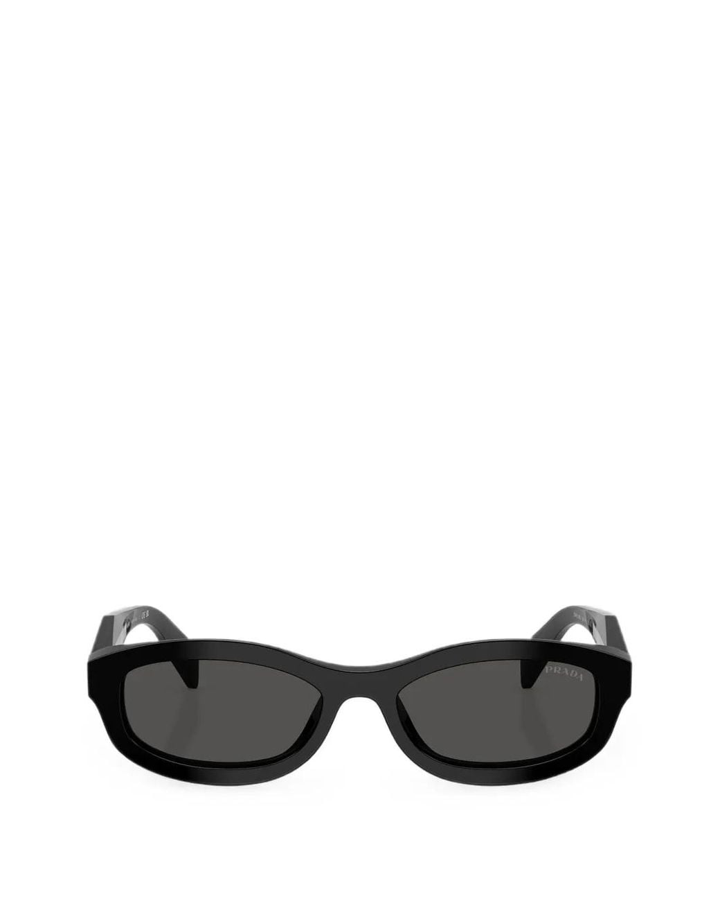 Prada Black Sculptural-Arm Oval-Frame Sunglasses