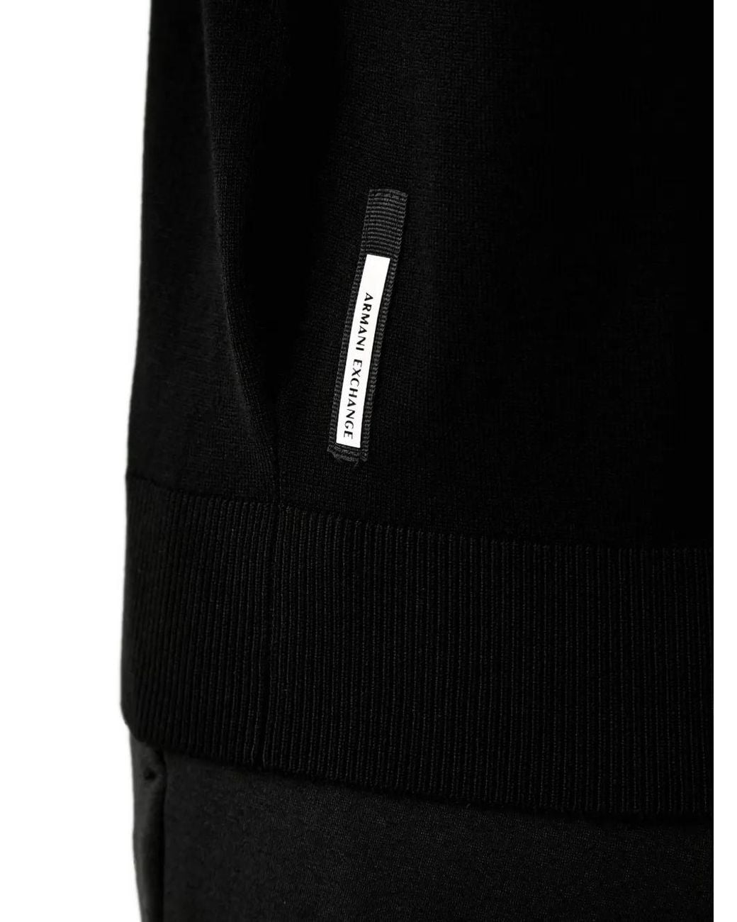 ARMANI EXCHANGE Black Logo-Patch Sweater for men