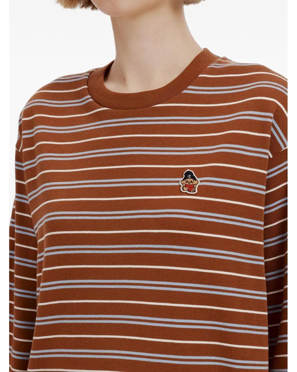 Chocoolate Brown Striped Long-Sleeve T-Shirt