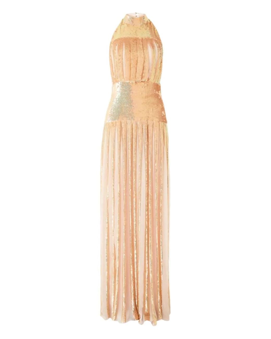Temperley London White Filigree Sequin-Embellished Pleated Dress