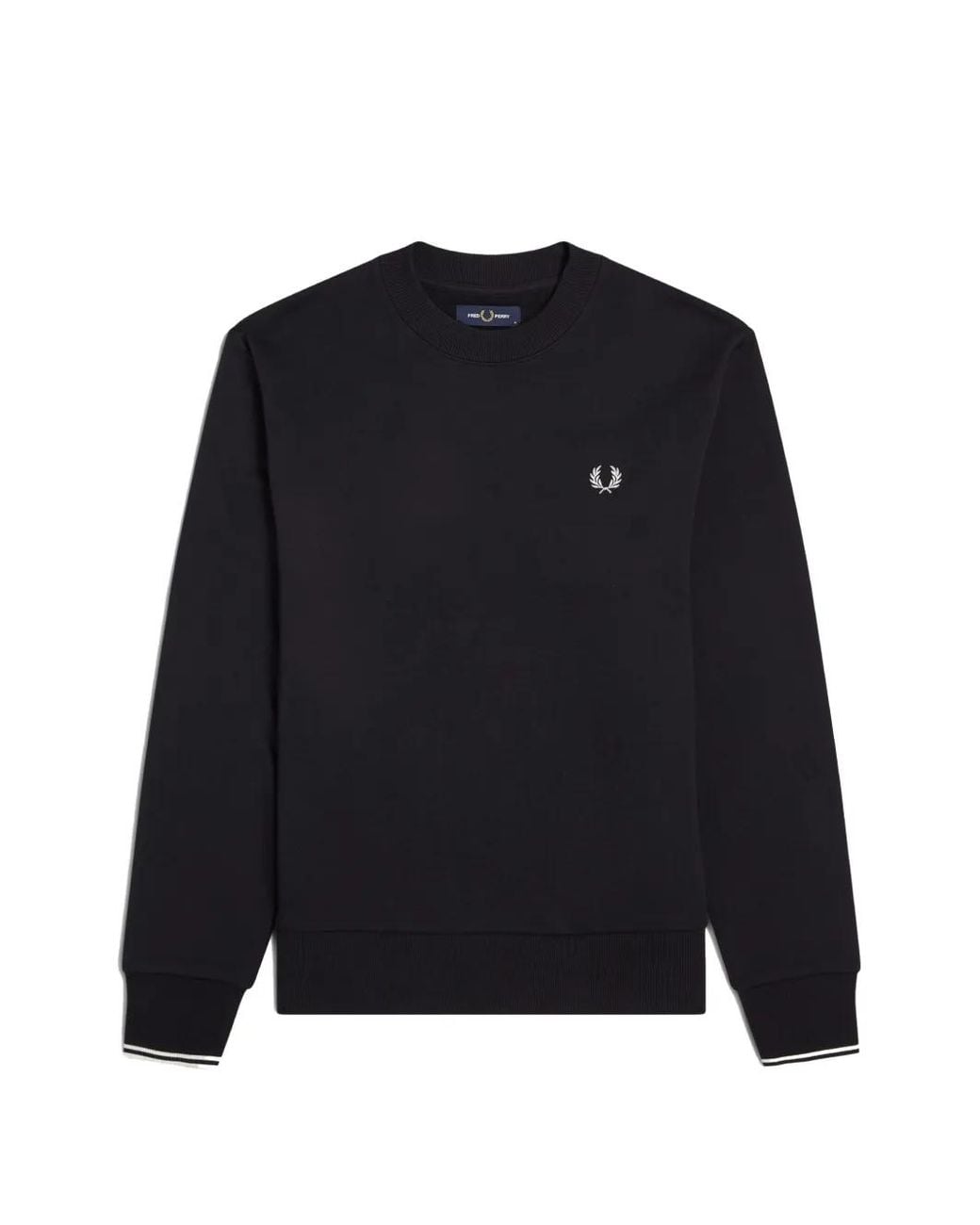 Fred Perry Blue Laurel Wreath-Embroidered Sweatshirt for men
