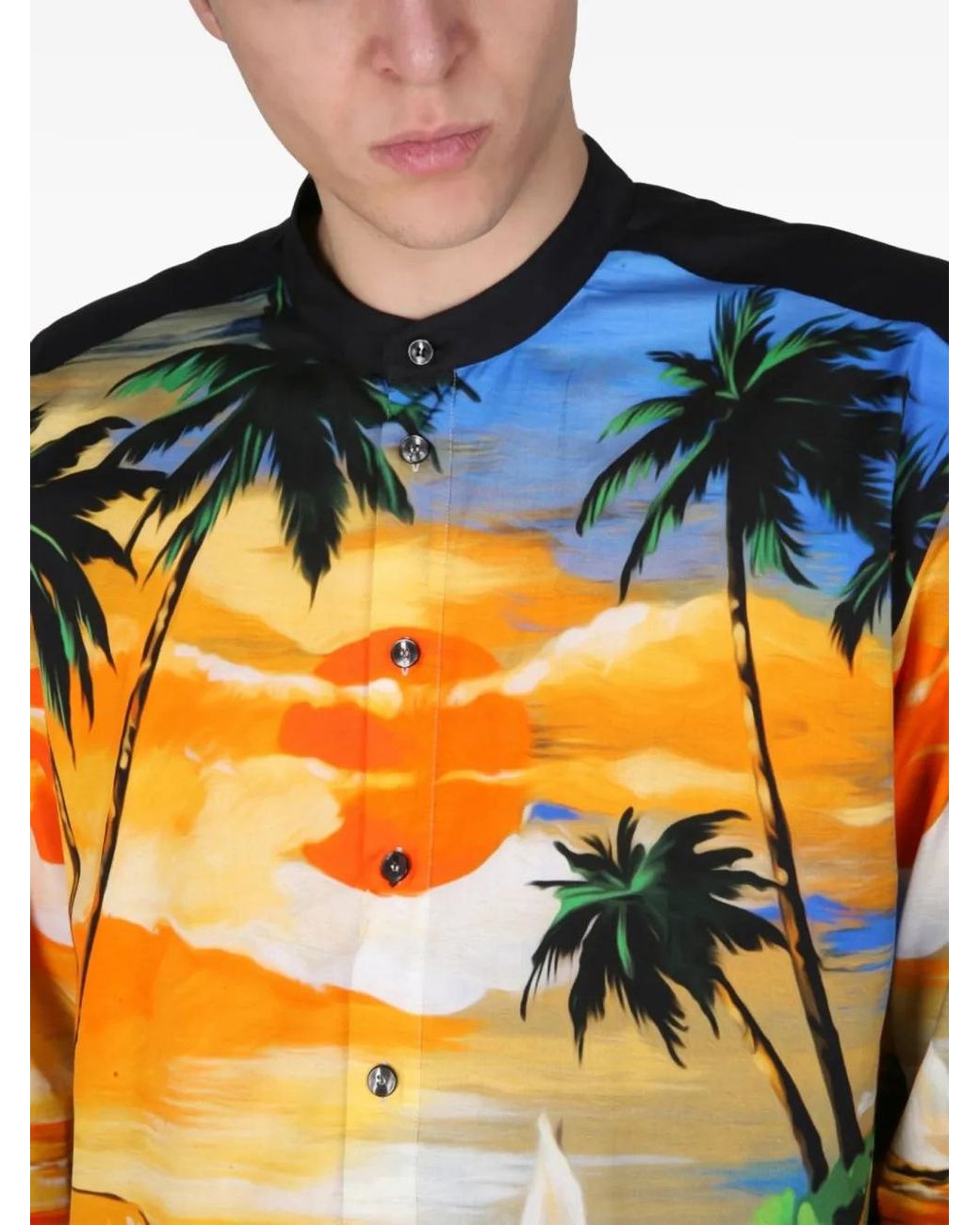 Dolce & Gabbana Orange Multicolour-Print T-Shirt for men