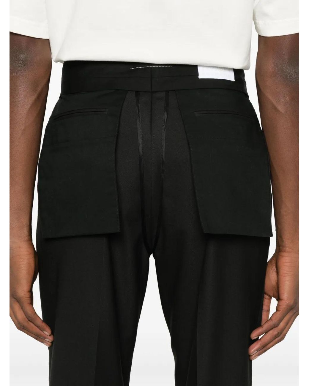 MM6 by Maison Margiela Black Inside-Out Trousers for men