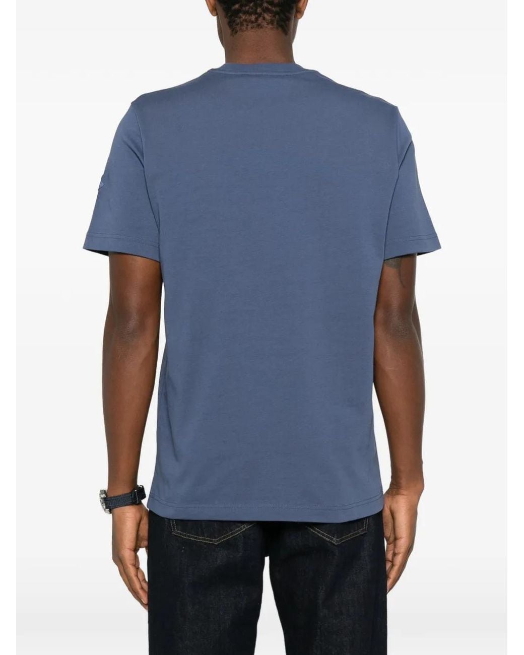 Moncler Katoenen T-Shirt Met Logo in het Blue voor heren