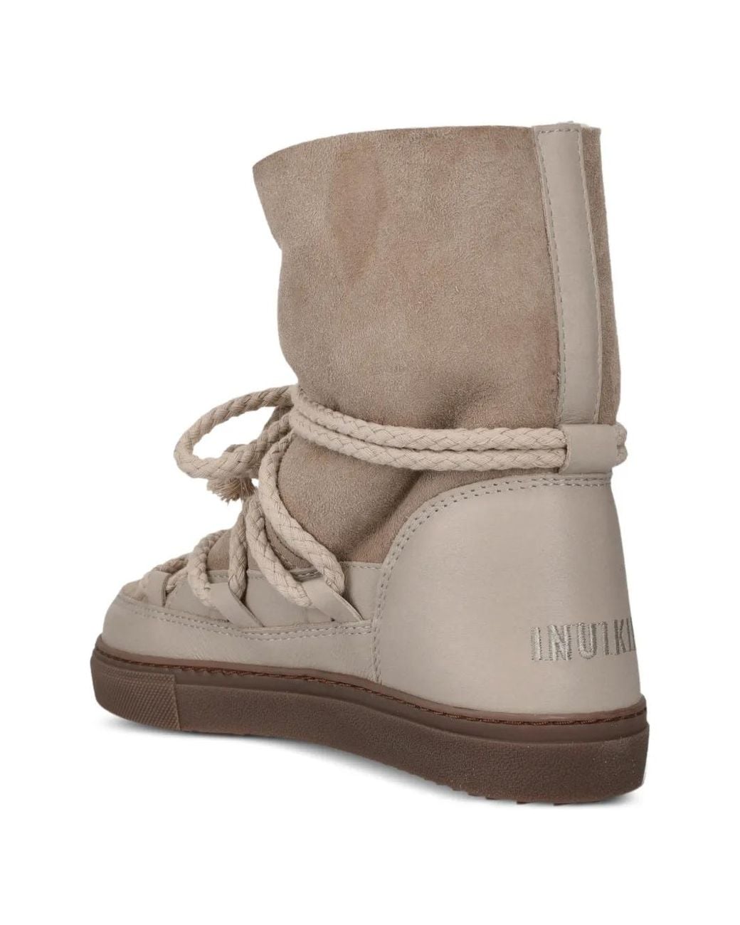 Inuikii Brown Classic Rope-Lace Shearling-Lined Boots