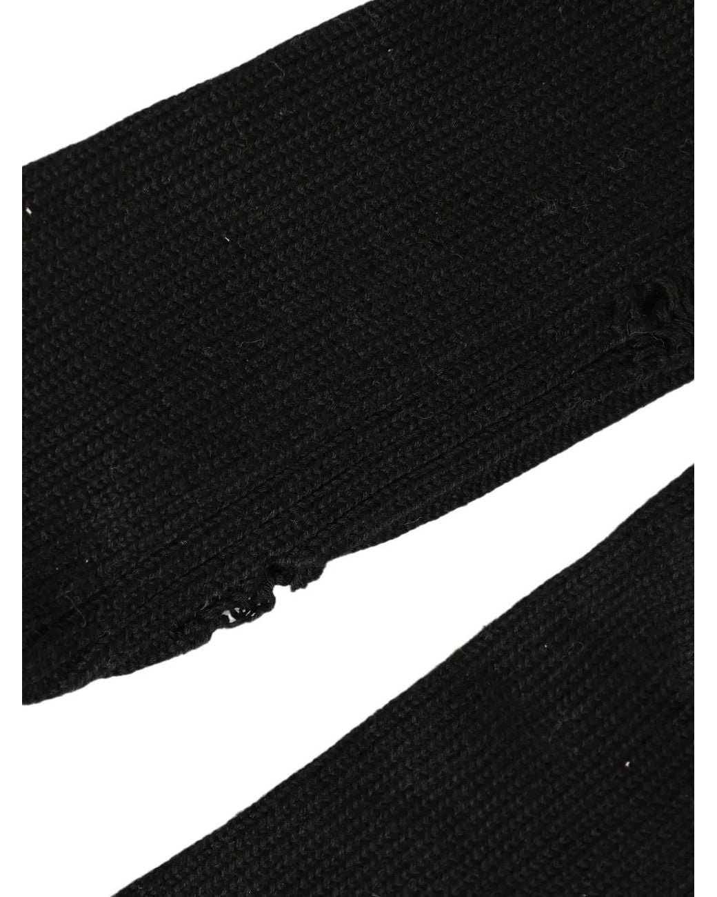 Dolce & Gabbana Black Distressed Ribbed-Knit Socks for men