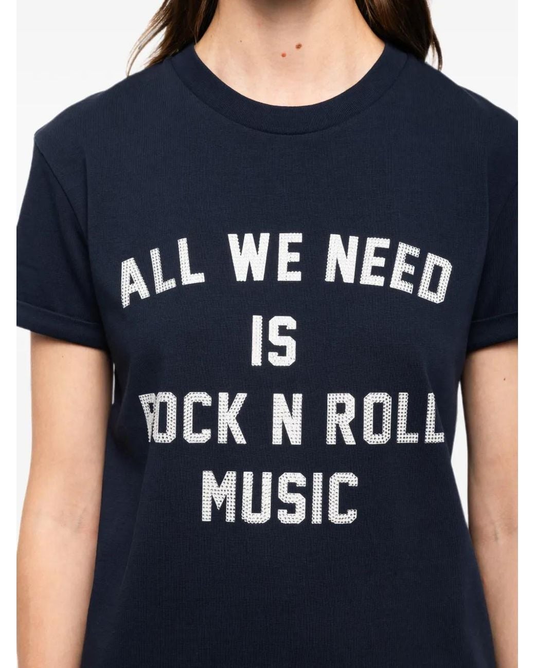 Zadig & Voltaire Blue Walko Tc Need Rnr Strass