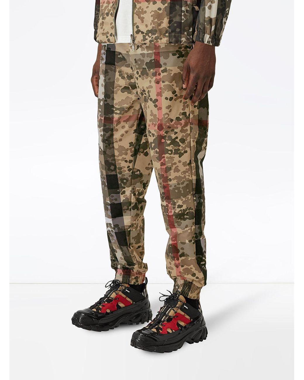 Burberry Camouflage Check Track Pants for Men | Lyst