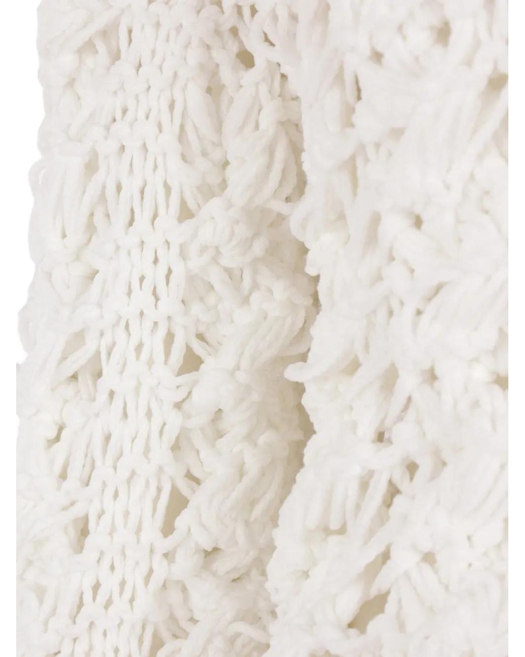 Comme des Garçons White Open-Knit Sweater