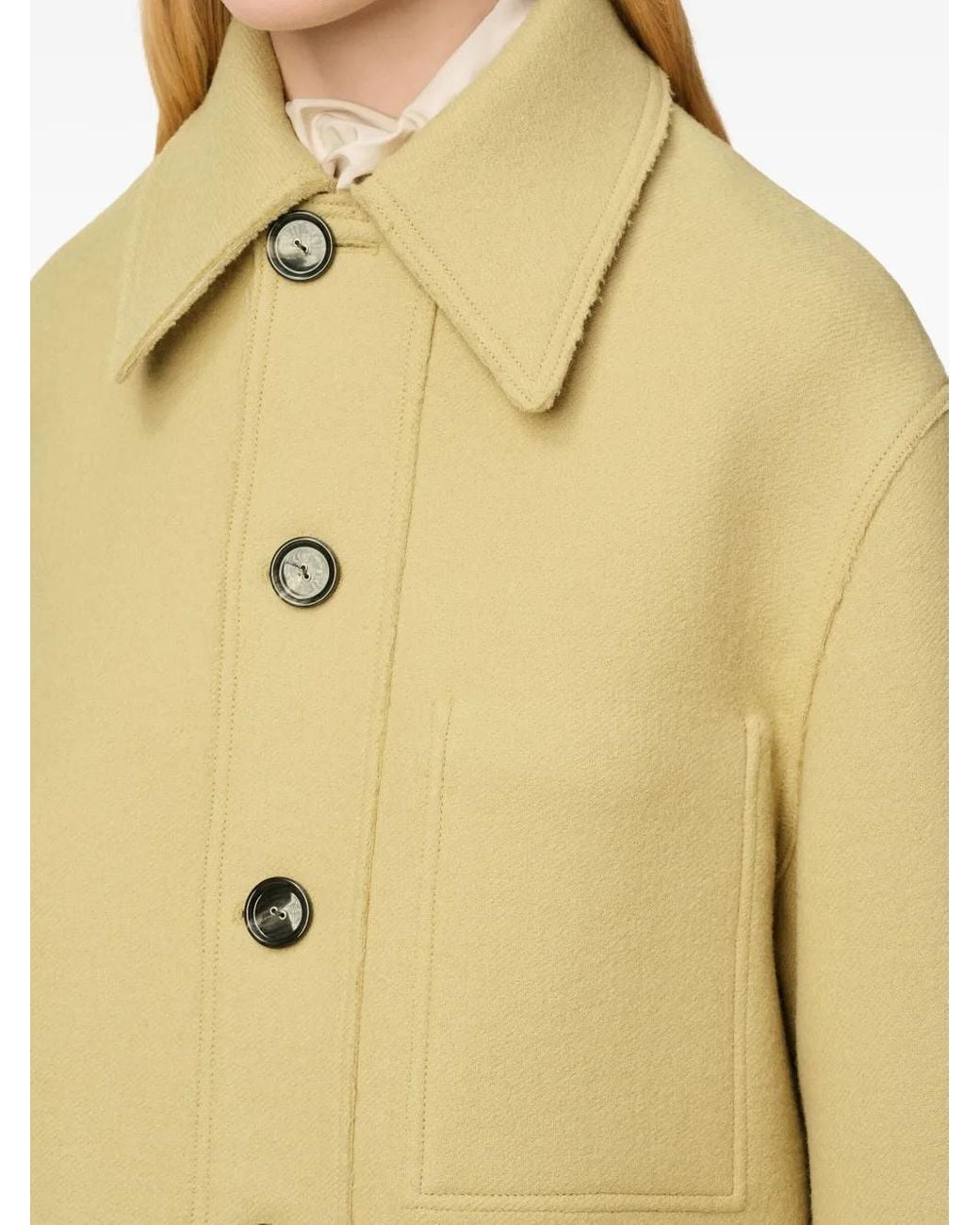 AMI Metallic Button-Up Wool Jacket
