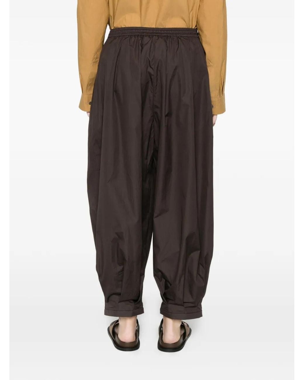 Mark Kenly Domino Tan Brown Paily Drawstring Trousers