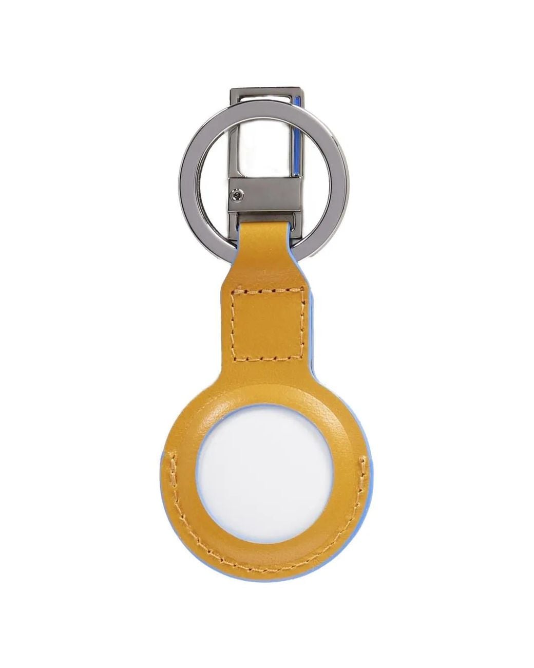 Piquadro Metallic Airtag Leather Keychain
