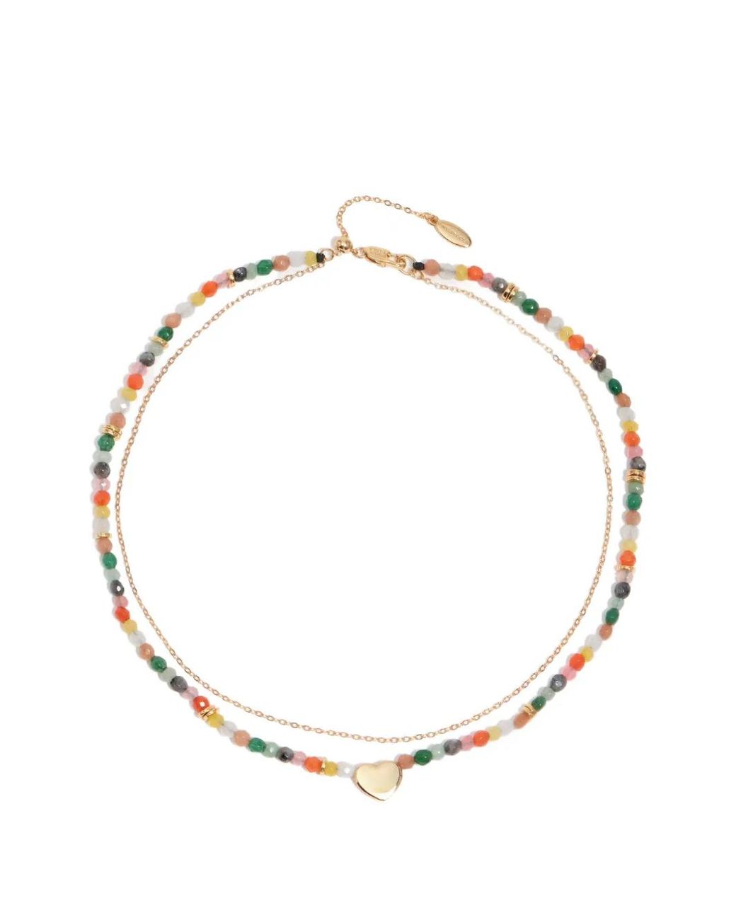 Bimba Y Lola Metallic Beaded Heart-Pendant Necklace