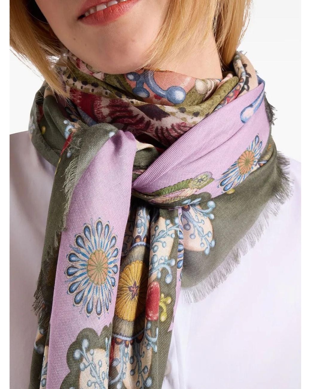 LaDoubleJ Pink Schal Mit Blumen-Mandala-Muster