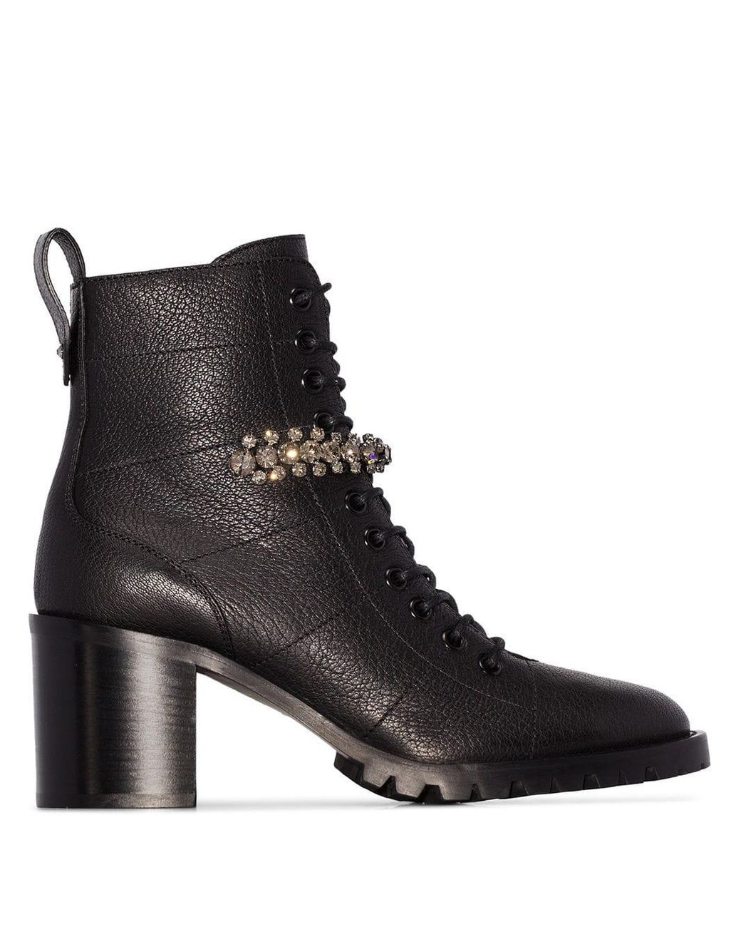 Jimmy Choo Black Cruz 65 Leather Ankle Boots in Black Lyst