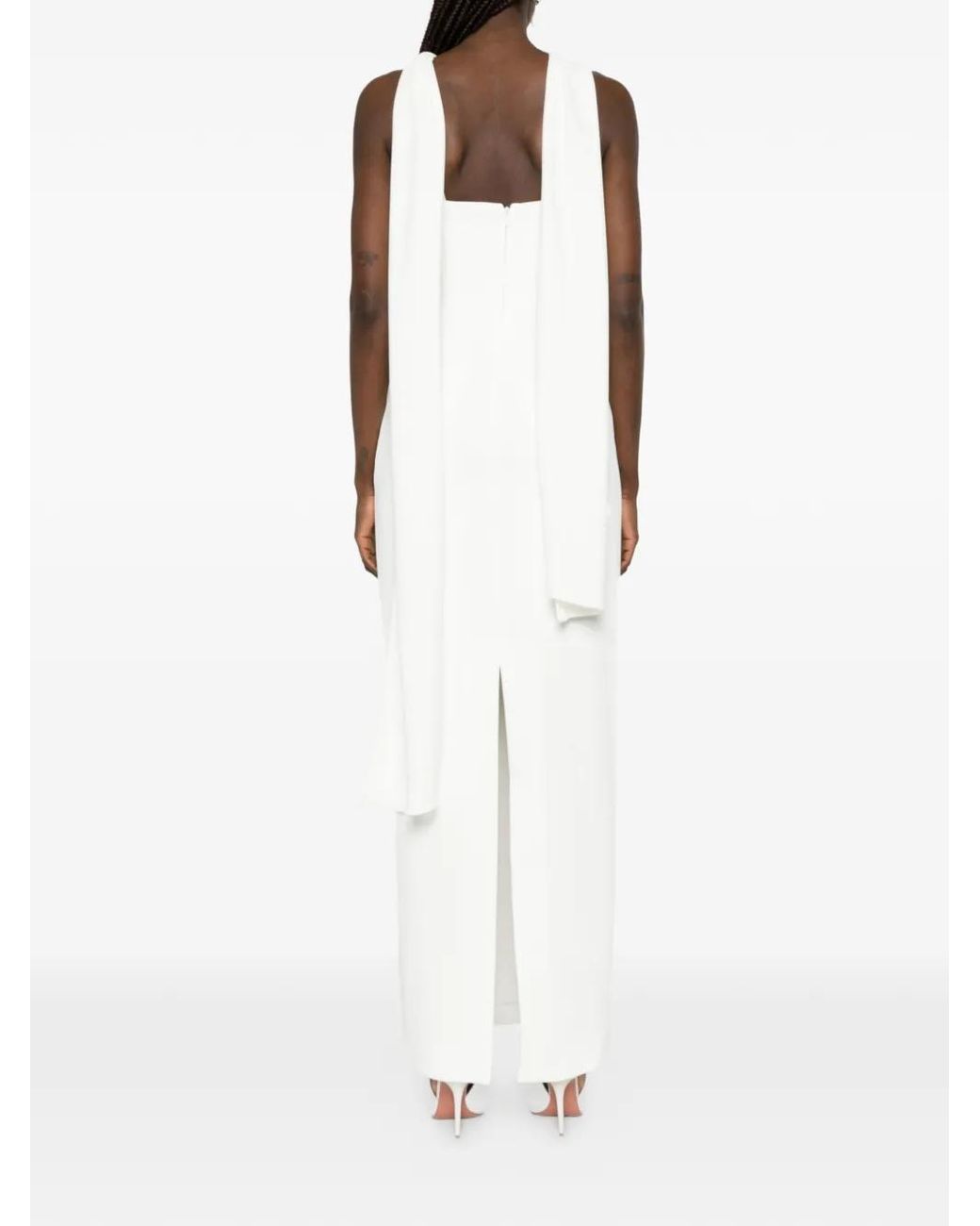 Solace London White Rona Twisted Maxi Dress