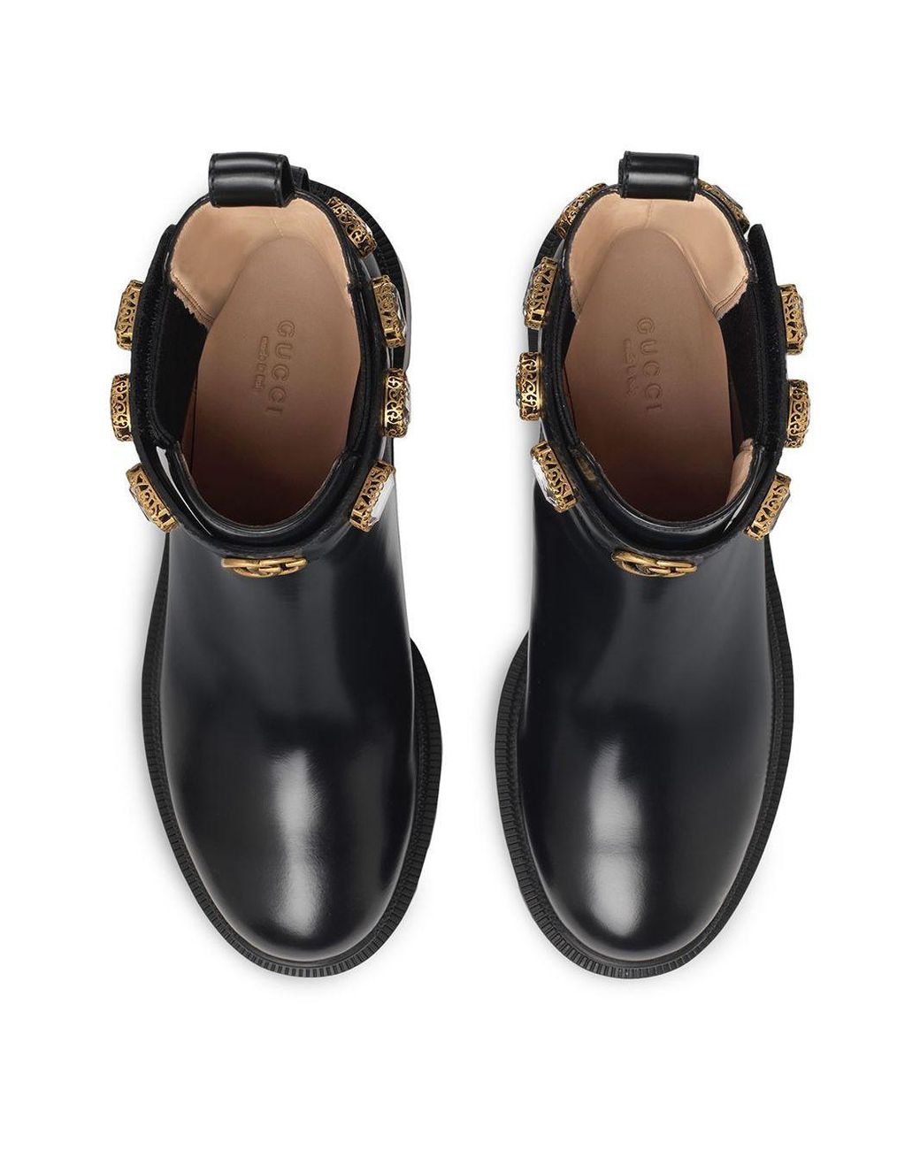 Botín de Piel con Trabilla Gucci de Cuero de color Negro | Lyst