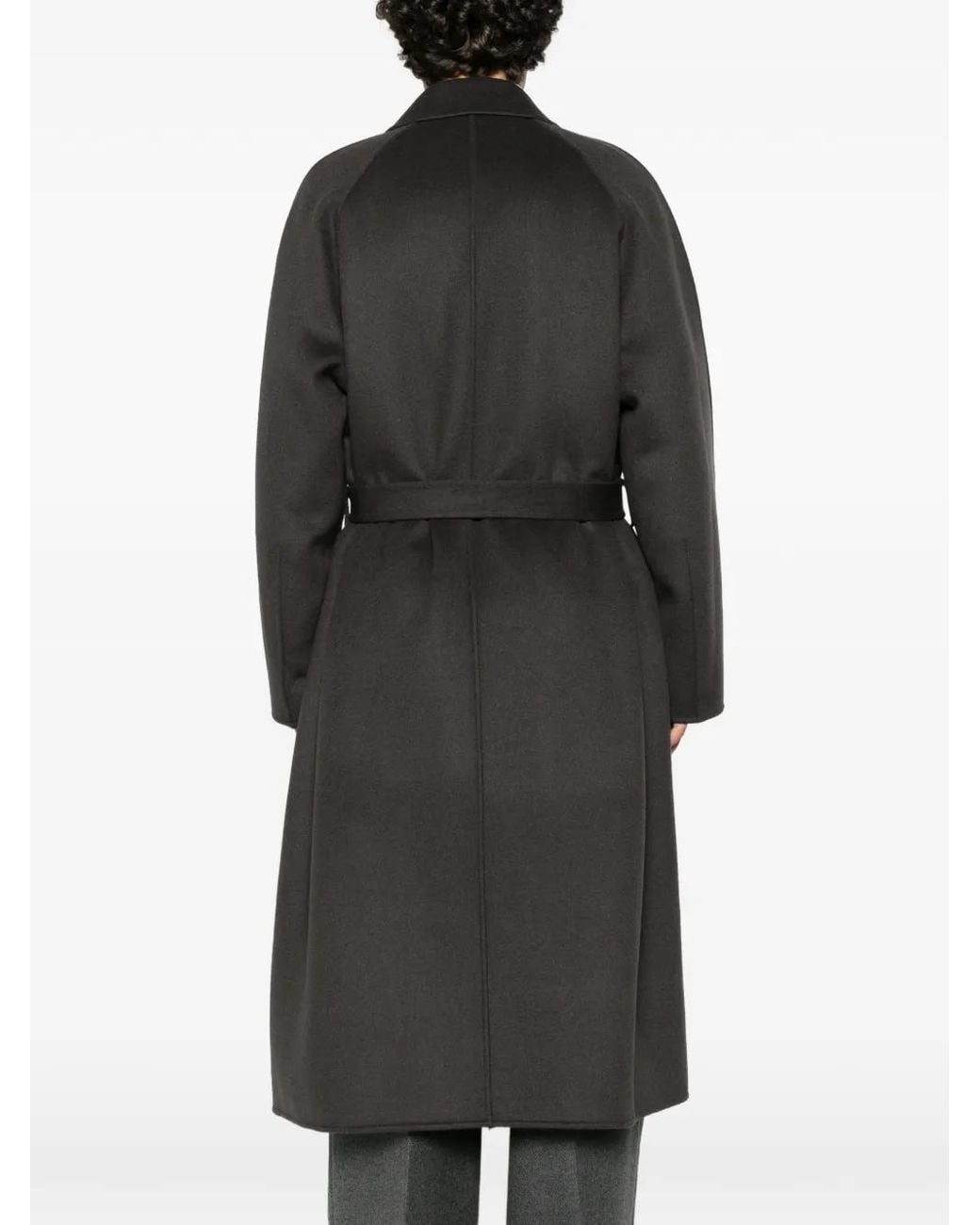 Ssstein Black W/Ca Belted Raglan-Sleeve Coat for men