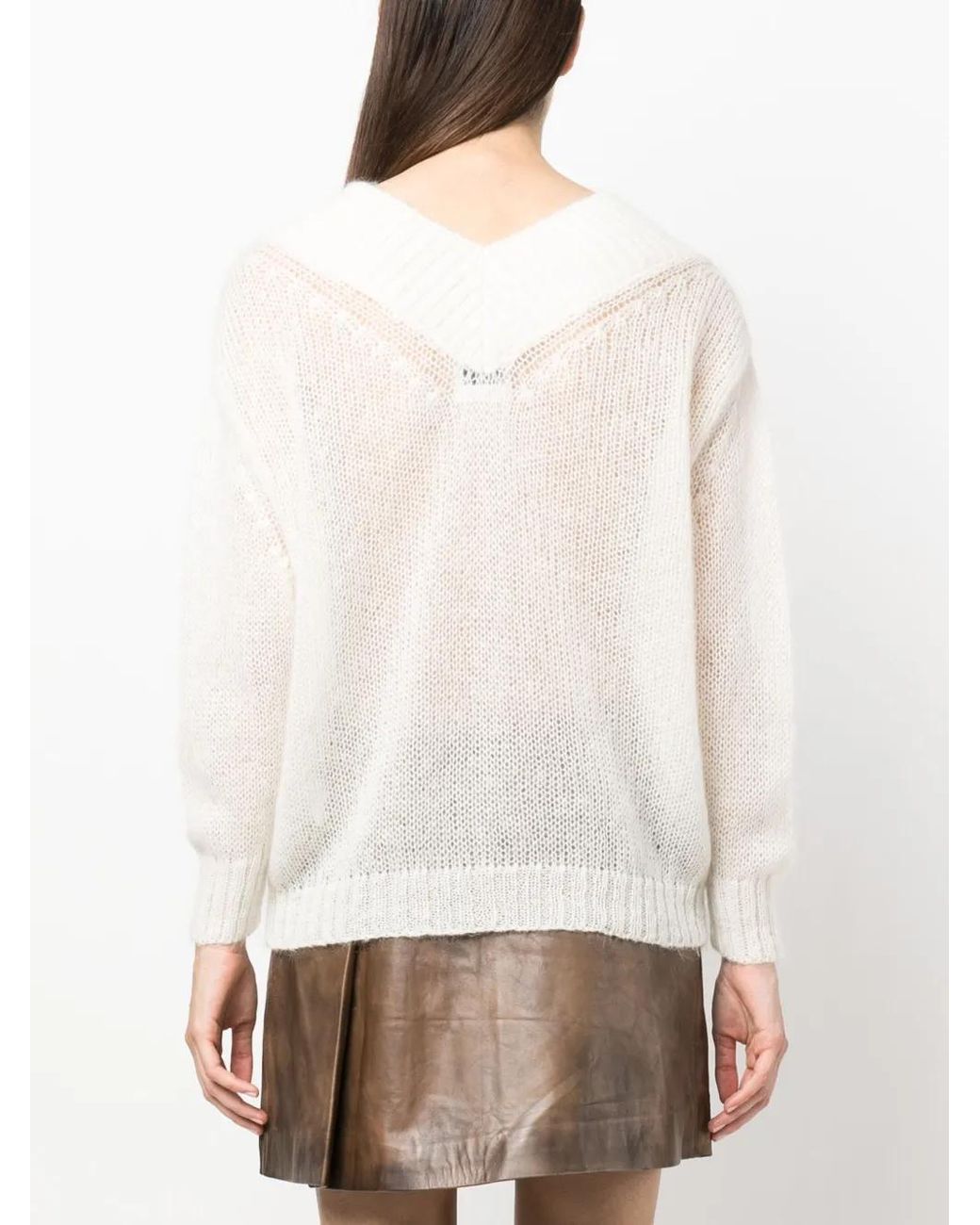 Forte_forte White Forte_forte V-neck Jumper