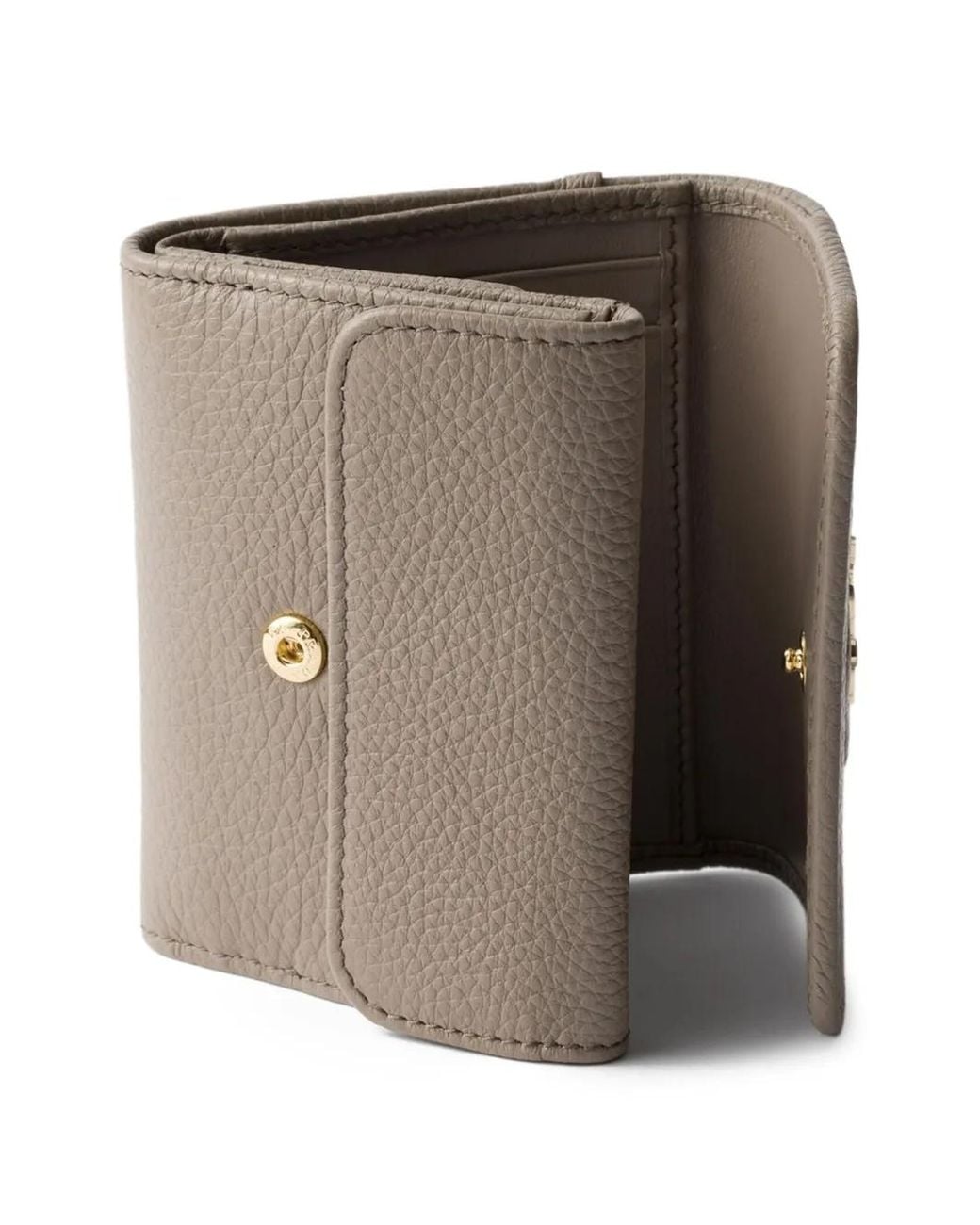 Prada Natural Small Triangle-Logo Wallet