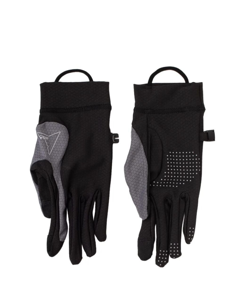 Roa Black Textured-Panel Gloves