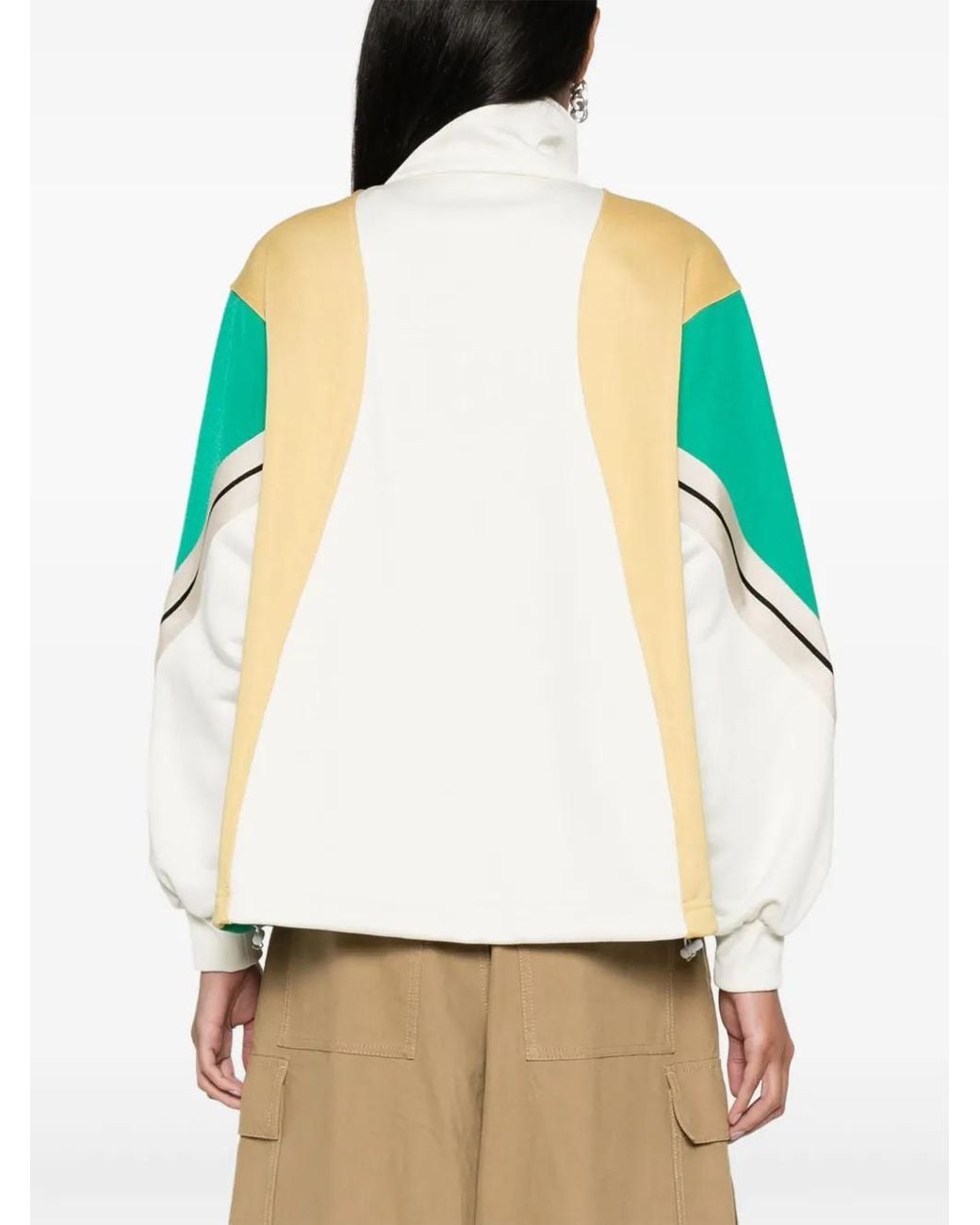 Palm Angels Green Colour-Block Track Jacket