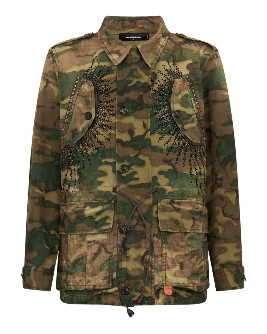 DSquared² Green Rebel Tag Camouflage Jacket for men