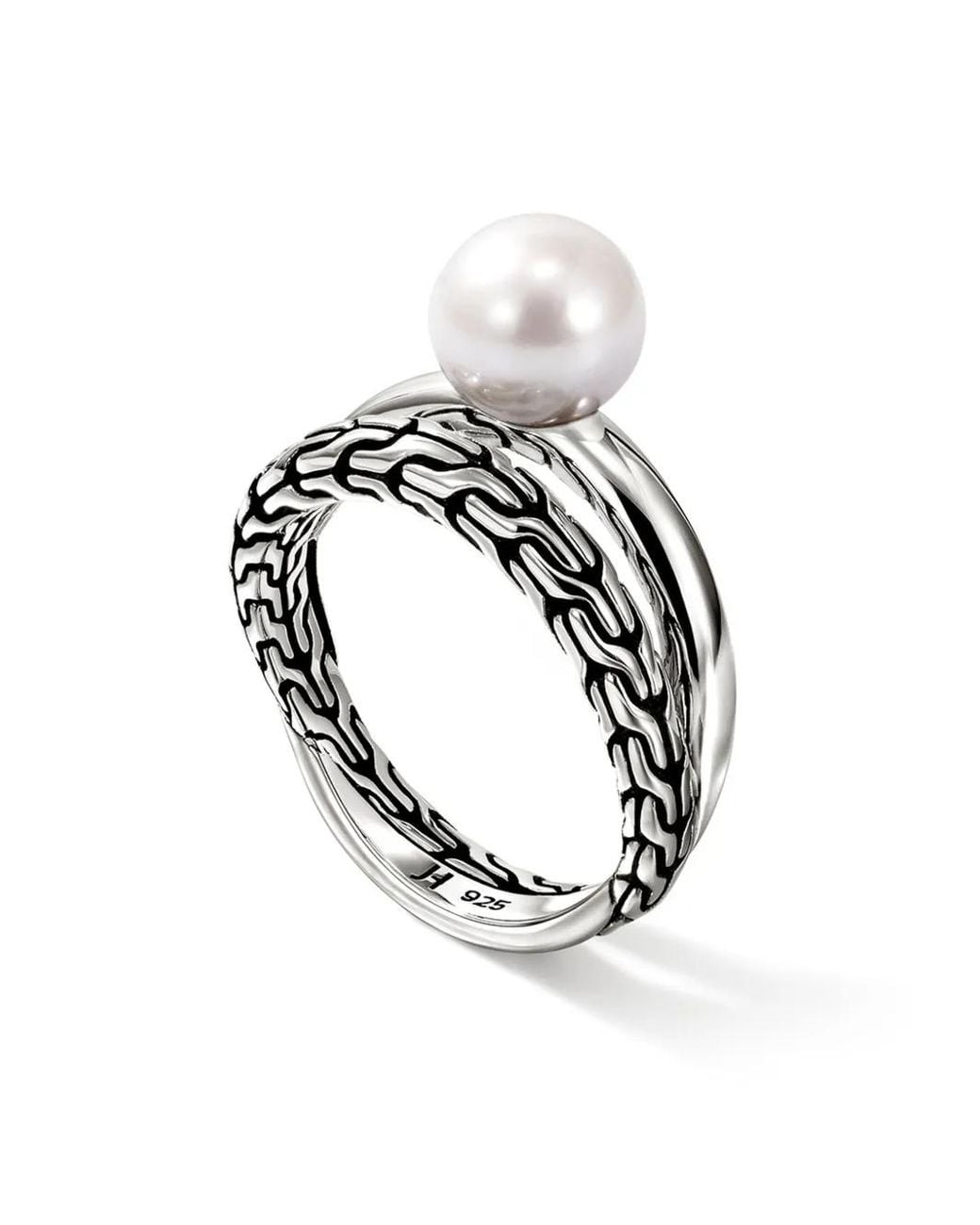 John Hardy Metallic Essential Pearl Stackable Ring