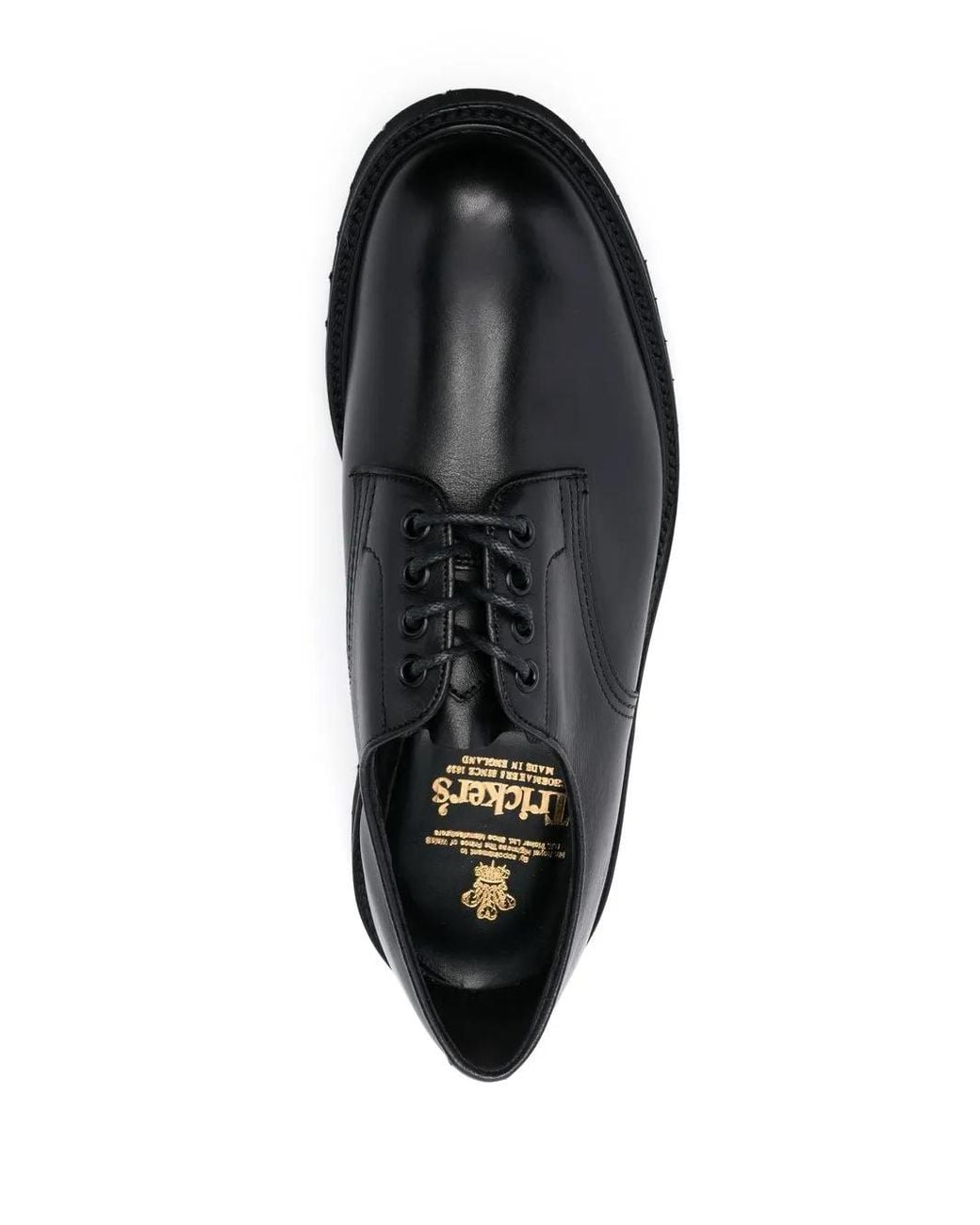 Tricker's Black Lace-Up Leather Derby Shoes for men