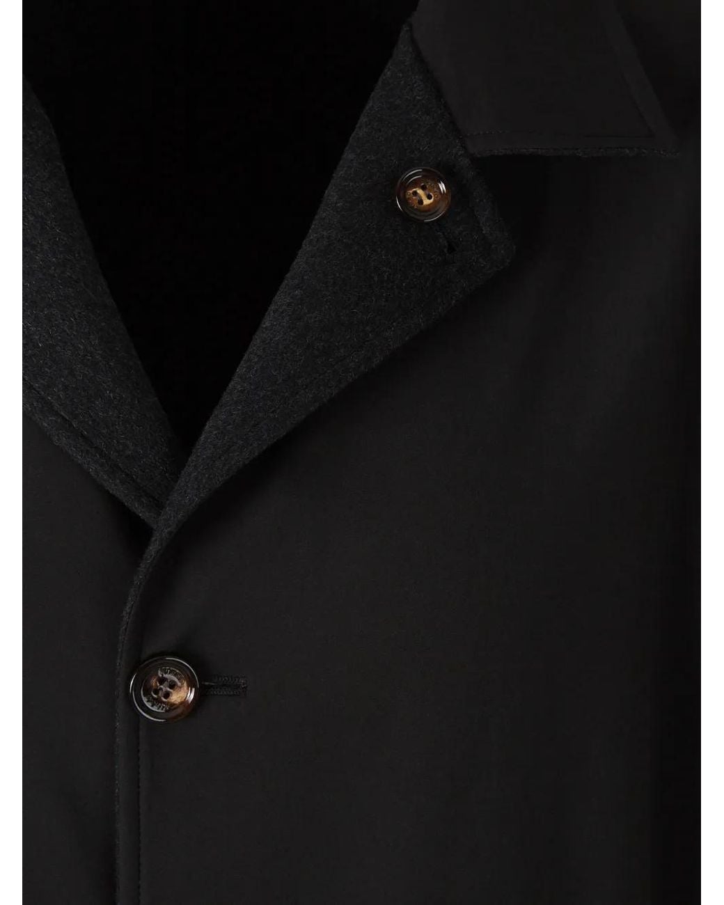 KIRED Black Reversible Cashmere Coat for men