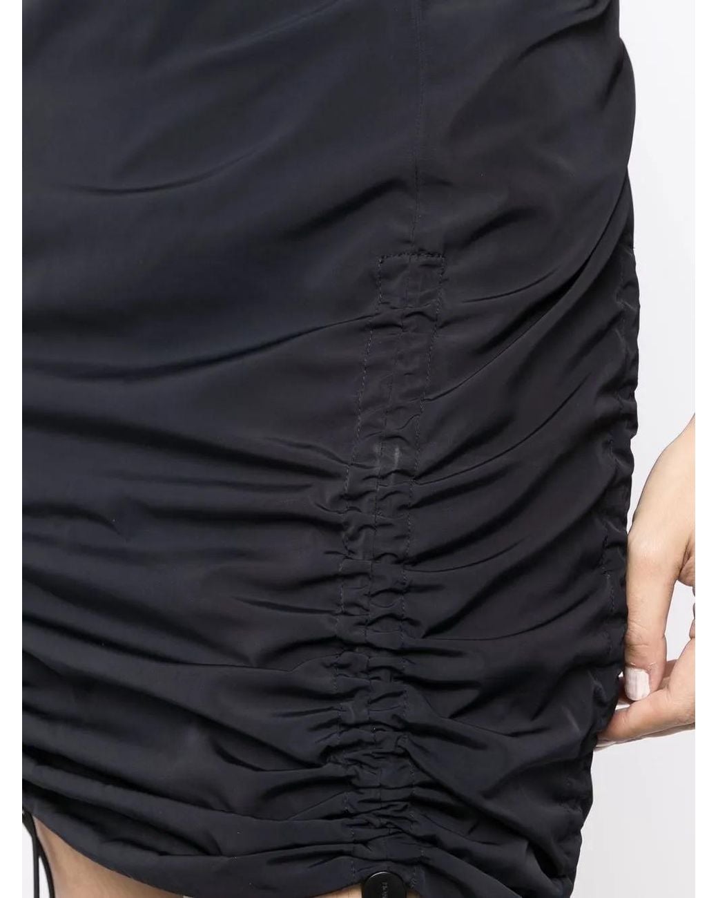 Monse Black Cut-Out Drawstring-Detail Mini Dress