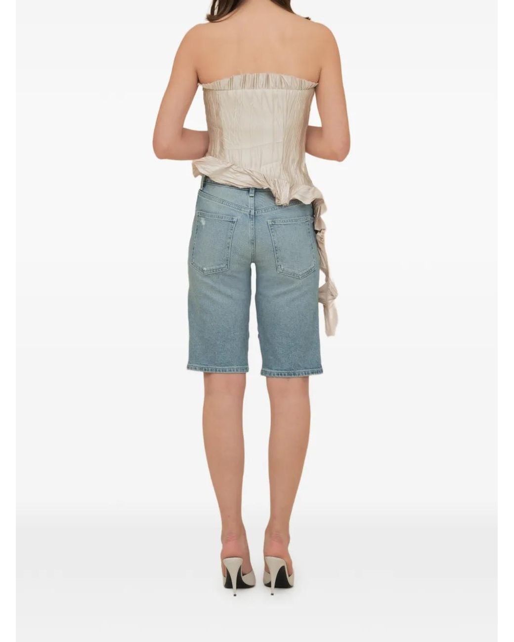 Contessa Mills Gray Le Fay Ruffled Pleated Top