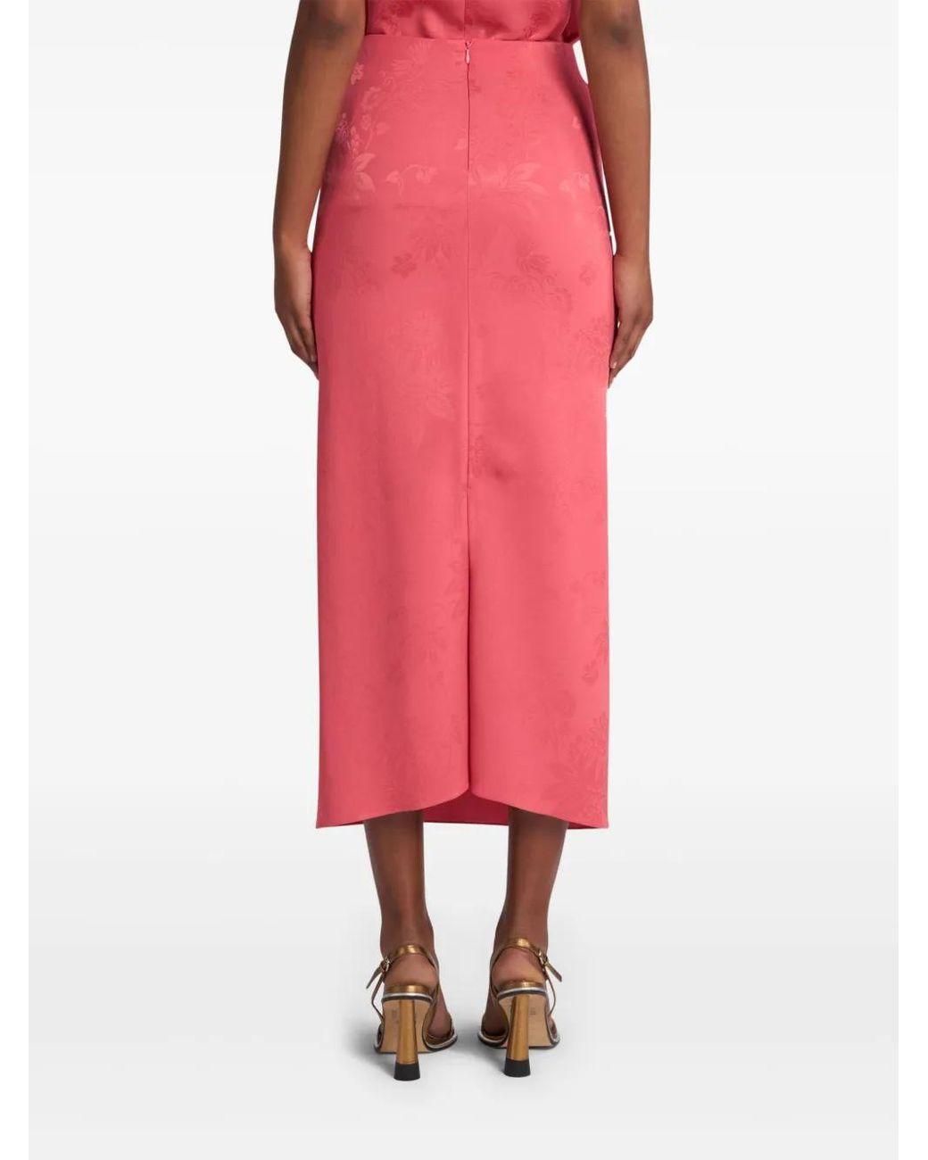 Etro Pink Jacquard Midi Skirt