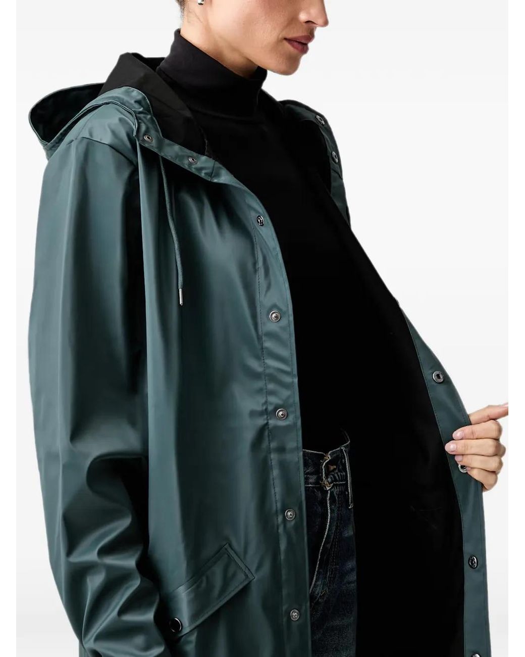 Parka Con Capucha Rains de color Green