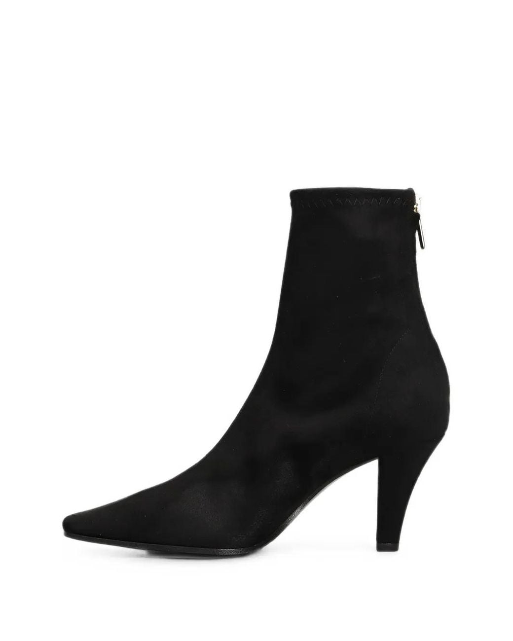 BIANCADI Black Pointed-Toe Zip-Fastening Ankle Boots