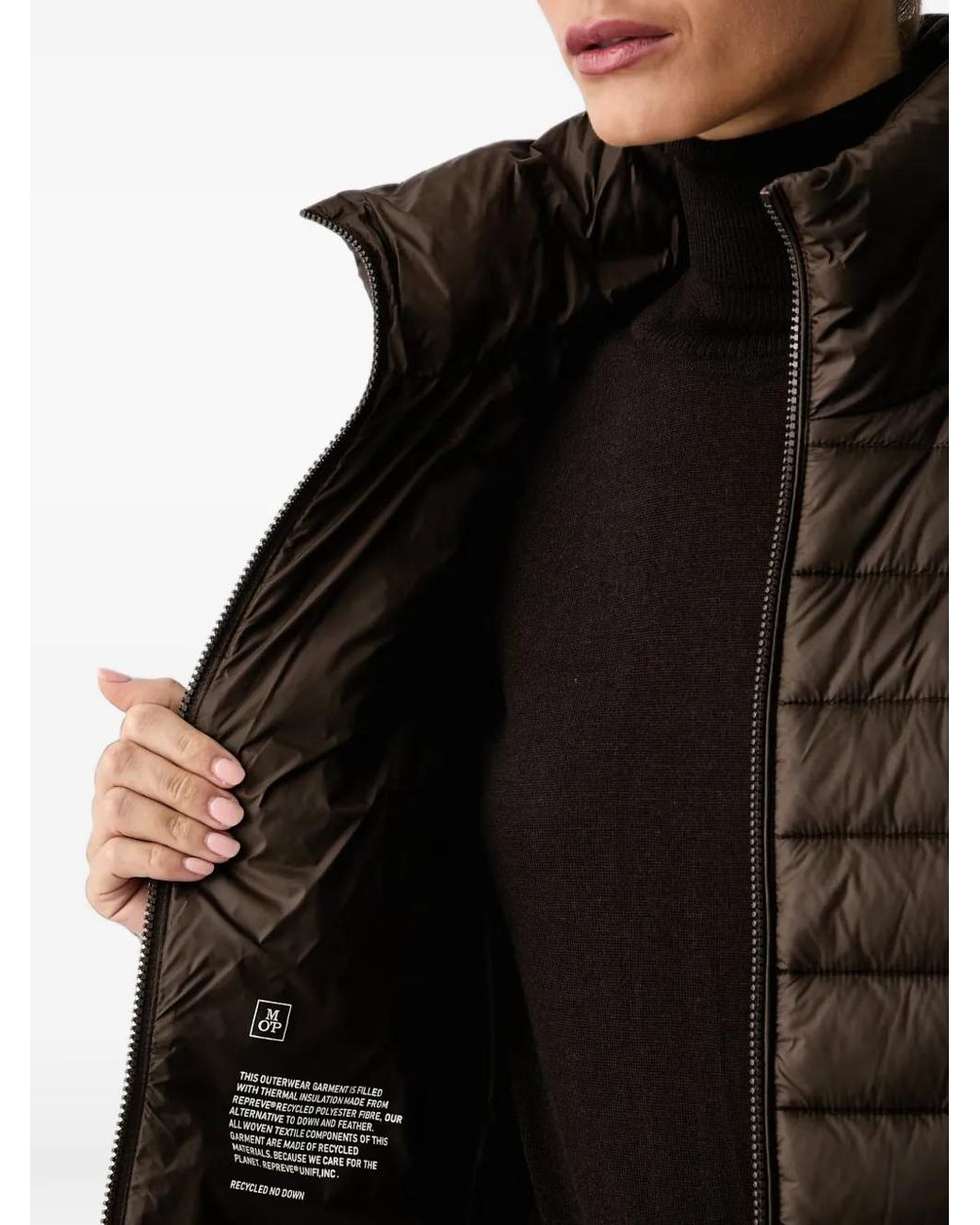 Marc O' Polo Black Quilted High-Neck Jacket