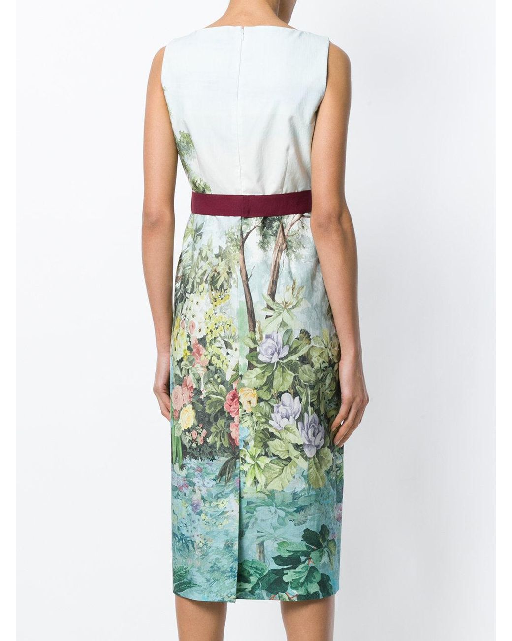 floral fitted midi dress