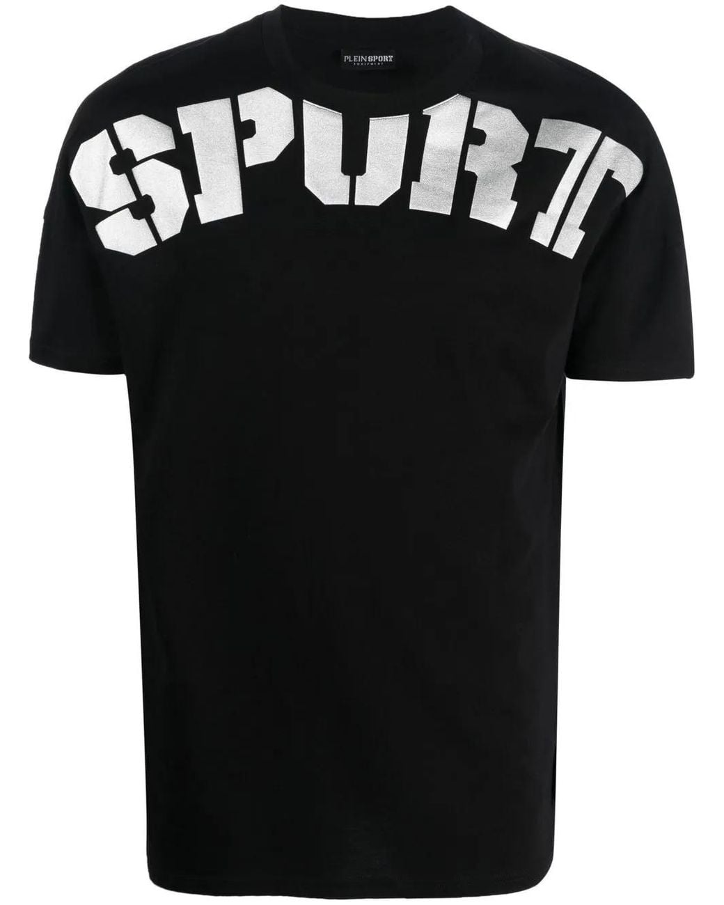 Philipp Plein Black Logo-Print Short-Sleeved T-Shirt for men