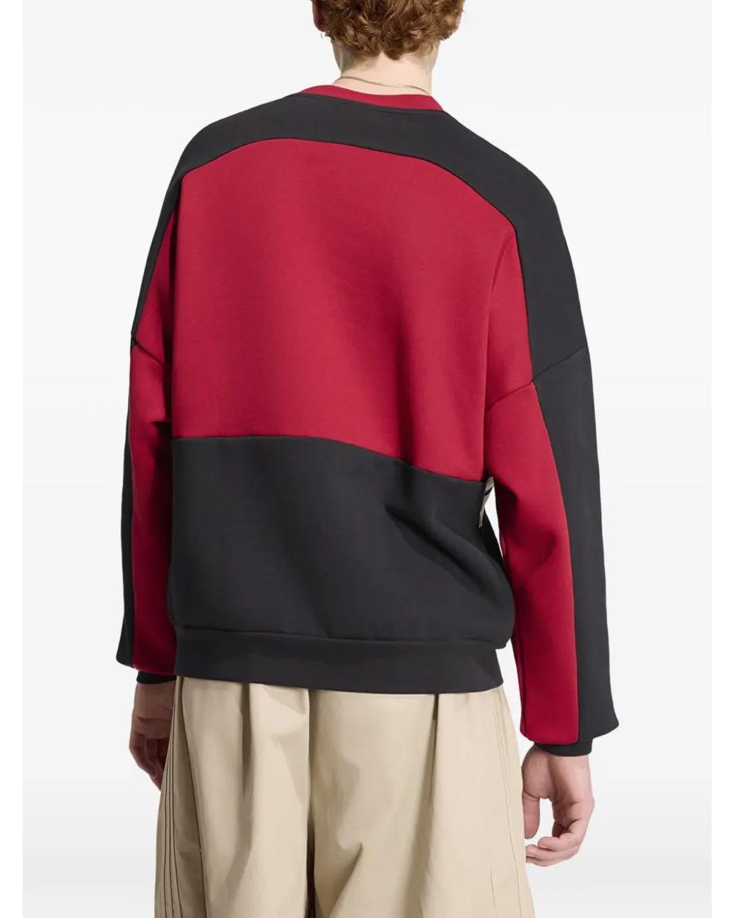 Adidas Red Cutline Crew-Neck Sweater for men