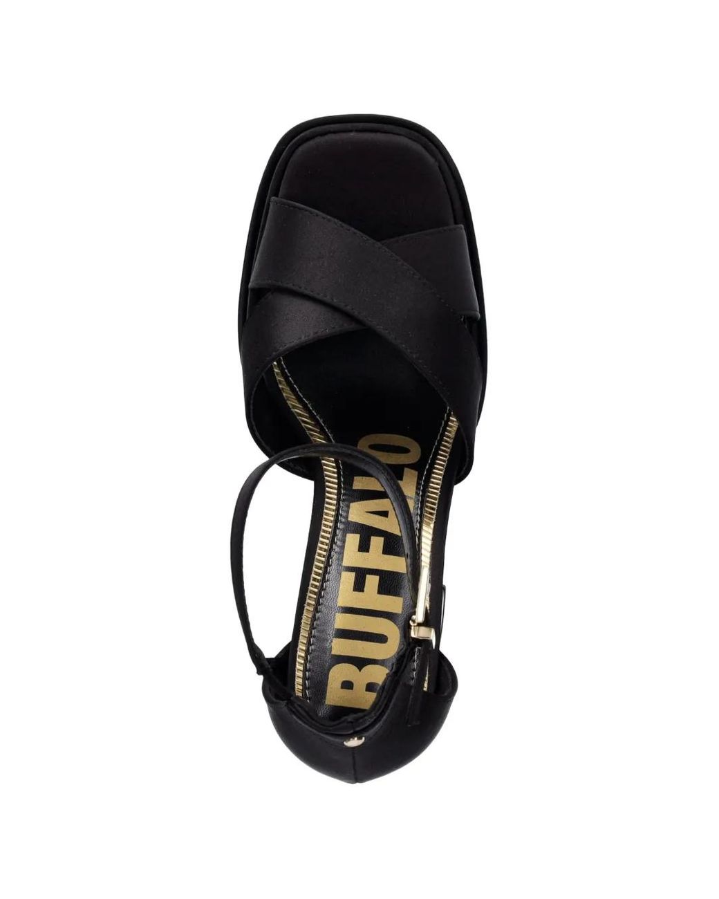 Buffalo Black May Cross Platform Sandals