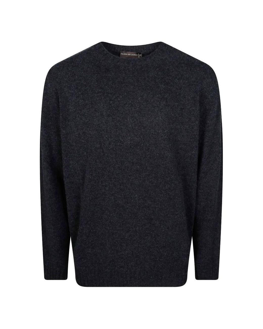FILIPPO DE LAURENTIIS Blue Crew-Neck Knitted Sweater for men