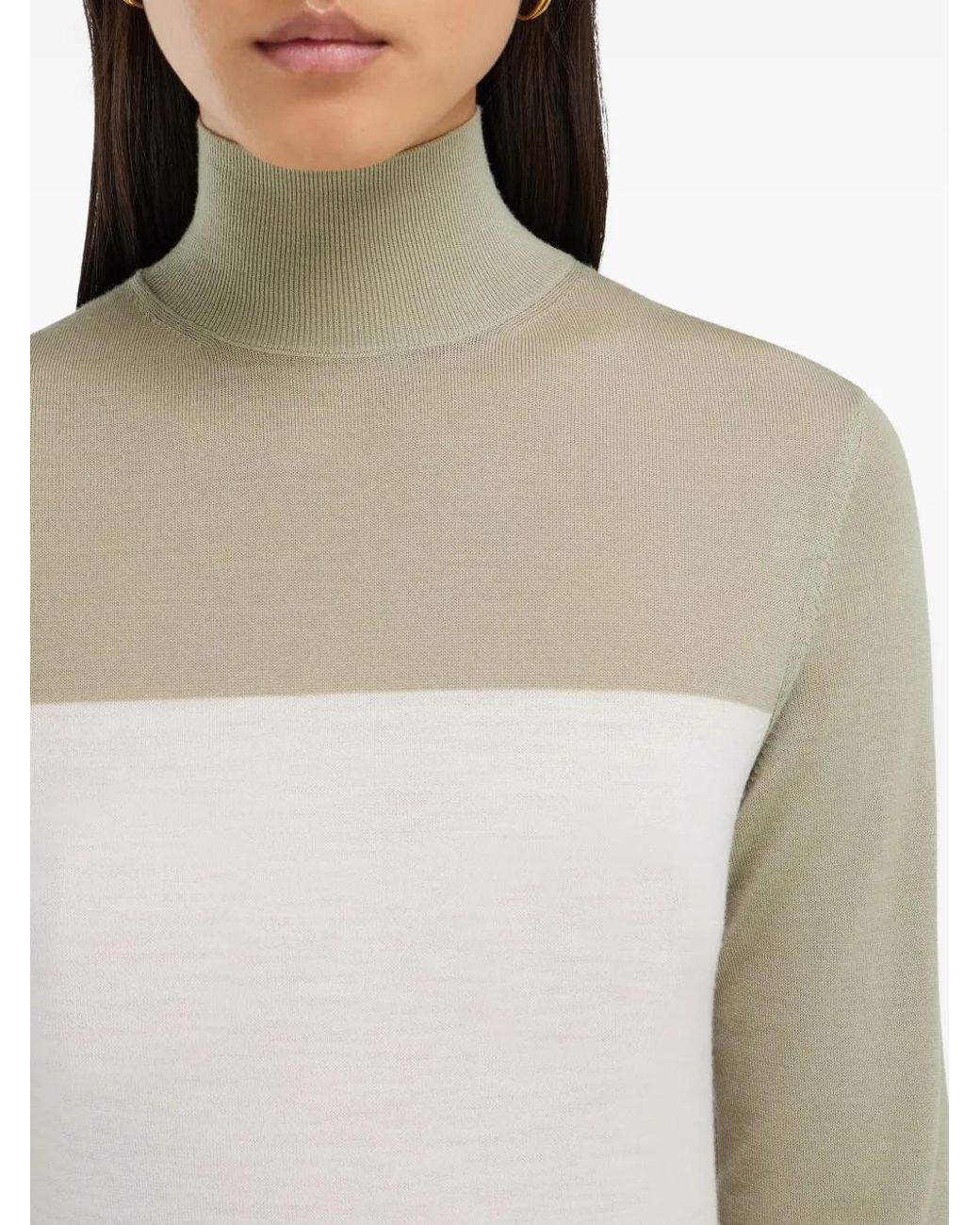 Ferragamo White Colour-Block Sweater