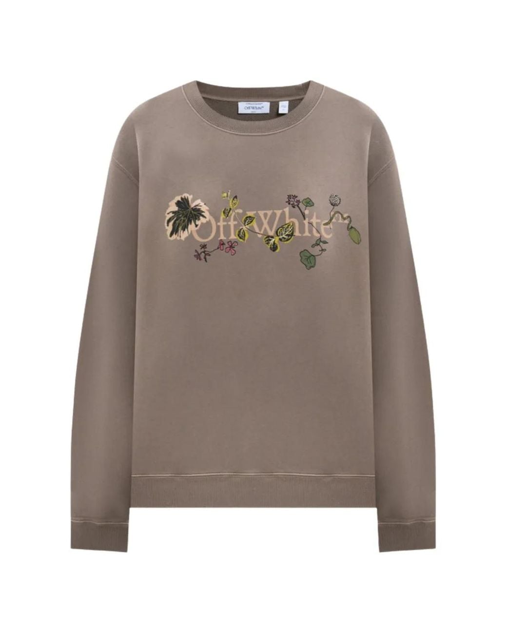 Off-White c/o Virgil Abloh Brown Floral-Print Logo Sweatshirt