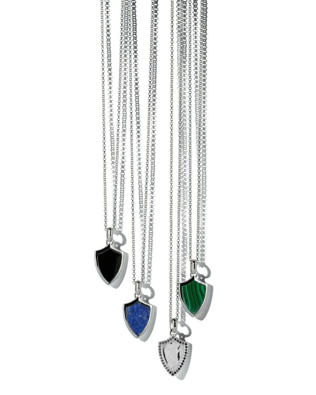 Mateo White Diamond Shield Necklace for men