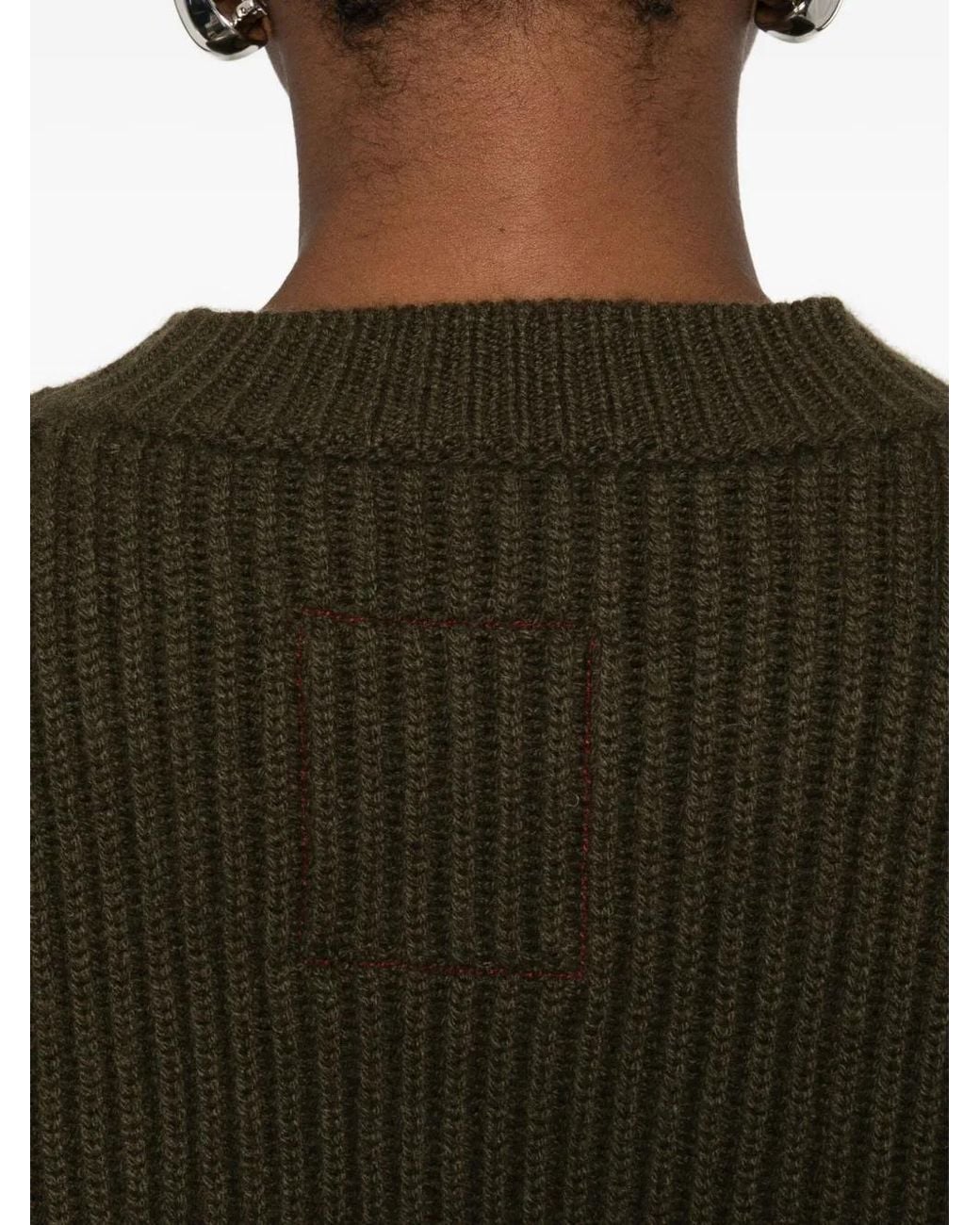 Uma Wang Geribbelde Cropped Trui in het Green